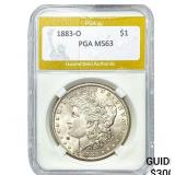 1883-O Morgan Silver Dollar PGA MS63