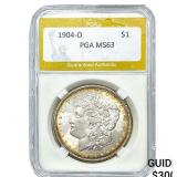 1904-O Morgan Silver Dollar PGA MS63