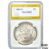 1884-O Morgan Silver Dollar PGA MS63