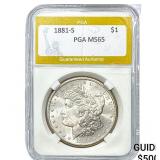 1881-S Morgan Silver Dollar PGA MS65