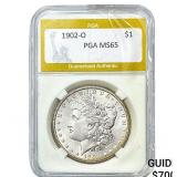 1902-O Morgan Silver Dollar PGA MS65