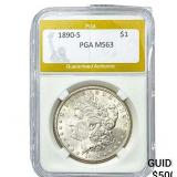 1890-S Morgan Silver Dollar PGA MS63