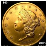 1860 $20 Gold Double Eagle CHOICE BU