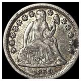 1859-O Silver Seated Liberty Dime CLOSELY  UNCIRC