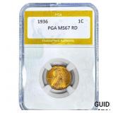 1936 Wheat Cent PGA MS67 RD