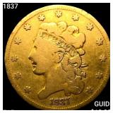1837 $5 Gold Half Eagle NICELY CIRCULATED