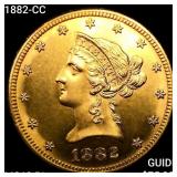 1882-CC $10 Gold Eagle CHOICE BU PL