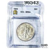 1944 Walking Liberty Half Dollar ICG MS64