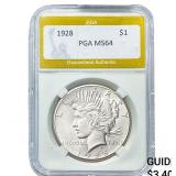 1928 Silver Peace Dollar PGA MS64