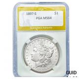 1897-S Morgan Silver Dollar PGA MS64