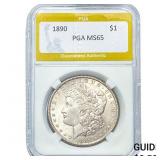 1890 Morgan Silver Dollar PGA MS65