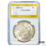 1884-CC Morgan Silver Dollar PGA MS64