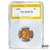 1934 Wheat Cent PGA MS66 RD