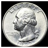 1932-D Silver Washington Quarter GEM BU