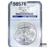 2010 Silver Eagle NGC MS70