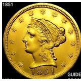 1851 $2.50 Gold Quarter Eagle UNCIRCULATED