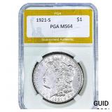 1921-S Morgan Silver Dollar PGA MS64