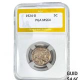 1924-D Buffalo Nickel PGA MS64