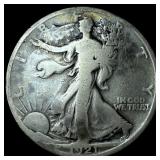 1921-S Silver Walking Liberty Half Dollar NICELY C