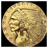 1929 Indian Head $2.50 Gold Quarter Eagle UNCIRCUL