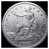 1877 Silver Trade Dollar NEARLY UNCIRCULATED