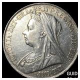 1889 Great Britain Silver 1 Crown .8409oz ASW