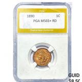 1890 Indian Head Cent PGA MS65+ RD
