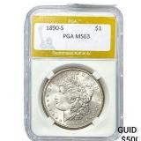 1890-S Morgan Silver Dollar PGA MS63