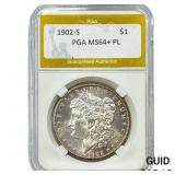 1902-S Morgan Silver Dollar PGA MS64+ PL