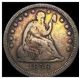 1856 Silver Seated Liberty Quarter NEARLY UNCIRCUL