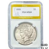 1935 Silver Peace Dollar PGA MS64