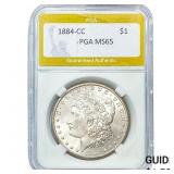 1884-CC Morgan Silver Dollar PGA MS65