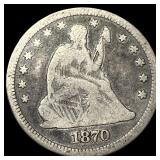 1870 Seated Liberty Quarter NICELY CIRCULATED