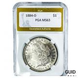 1884-O Morgan Silver Dollar PGA MS63