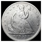 1853 Arrows/Rays Seated Liberty Half Dollar LIGHTL