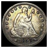 1853 Arrows/Rays Seated Liberty Quarter  CLOSELY