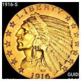1916-S $5 Gold Half Eagle UNCIRCULATED