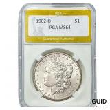 1902-O Morgan Silver Dollar PGA MS64