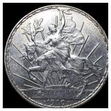 1910 Mexico Silver Peso. CLOSELY UNCIRCULATED