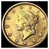 1853 Gold $1 Liberty Head Type 1 UNCIRCULATED