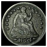 1854 Arrows Seated Liberty Half Dime CLOSELY UNCIR