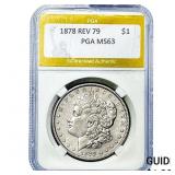 1878 Morgan Silver Dollar PGA MS63 REV 79
