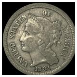 1881 Nickel Three-Cent Piece LIGHTLY CIRCULATED