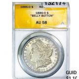 1886-O Morgan Silver Dollar AU58 "Belly Button"