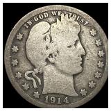1914-S Barber Silver Quarter NICELY  CIRCULATED