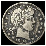 1904-O Silver Barber Quarter LIGHTLY CIRCULATED