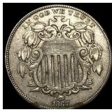 1867 Shield Nickel CHOICE AU