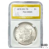 1878 Morgan Silver Dollar PGA MS65 REV 79