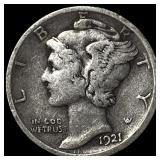 1921-D Silver Mercury Dime NEARLY  UNCIRCULATED