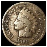 1869 Indian Head Cent ABOUT UNCIRCULATED